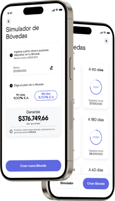 Imagen de las Bóvedas de RappiCuenta en la plataforma RappiPay, diseñadas para maximizar tus ahorros.